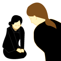 遺族と僧侶に一礼