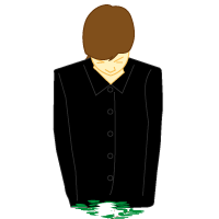 数歩下がり２回深くお辞儀